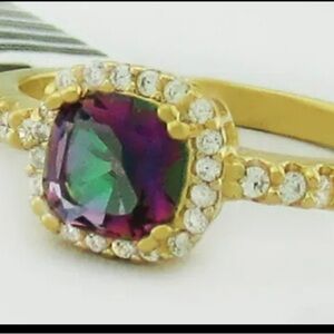 WHITE sapphire 925 sterling silver 0.75 carat ring